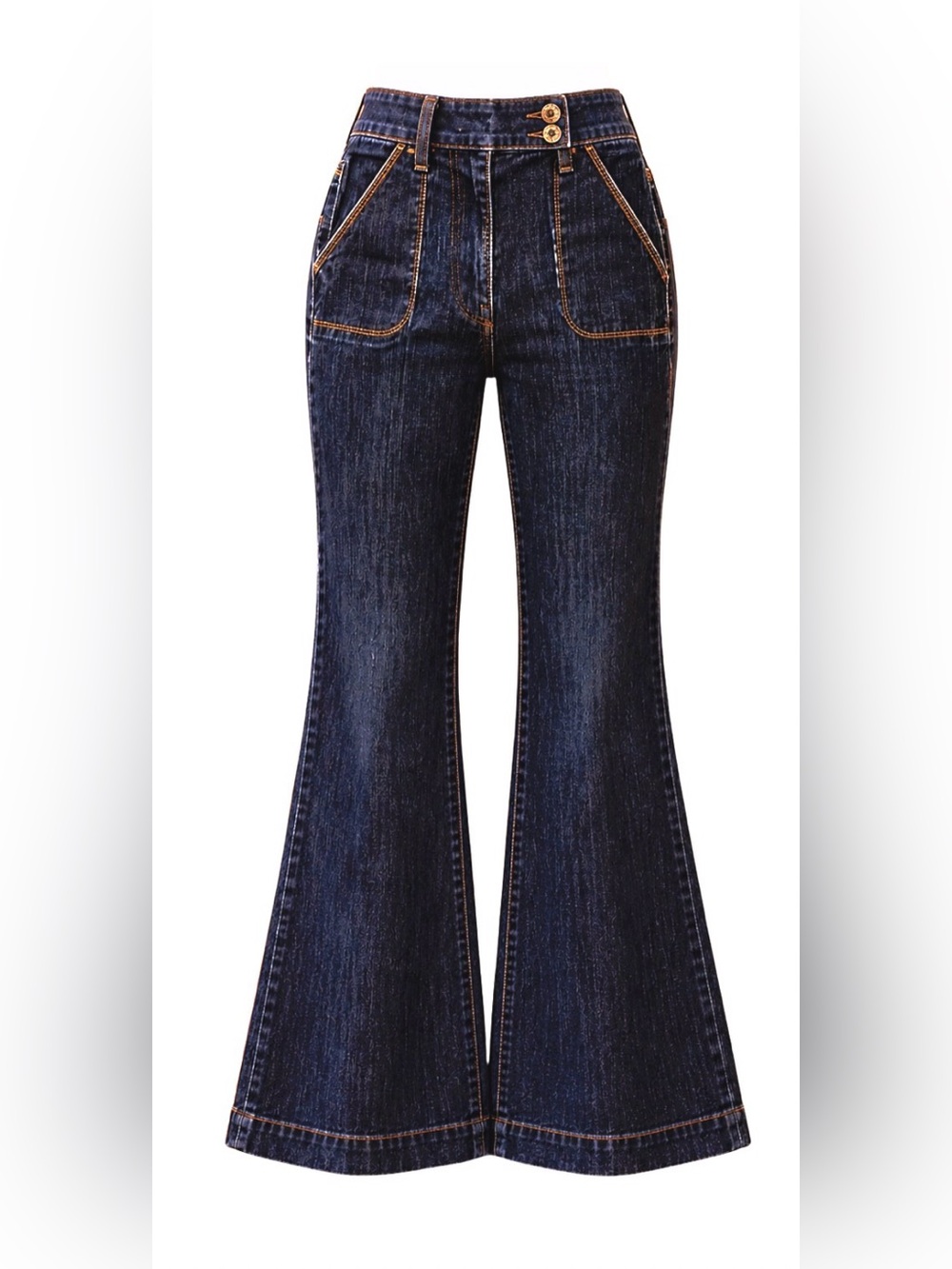 Old Navy High-Rise Dark Blue Flare Jeans - Women's